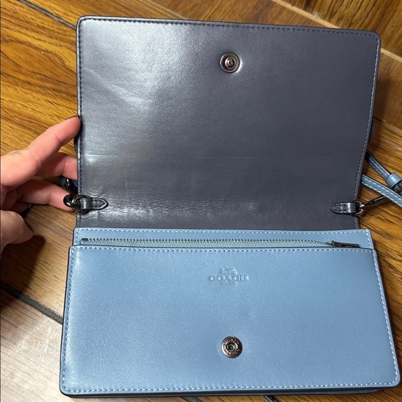 Coach Heart Appliqué  Blue Women's Bag Clutch Crossbody - Picture 7 of 9